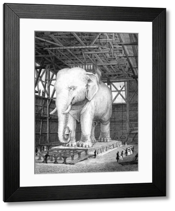 Framed Print : Paris, France - Modele Elephant pour La Place de La Bastille