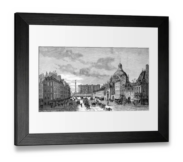 Framed Print : Paris, France - La Bastille from Faubourg-Saint-Antoine Framed Print : Paris, France - La Bastille from Faubourg-Saint-Antoine