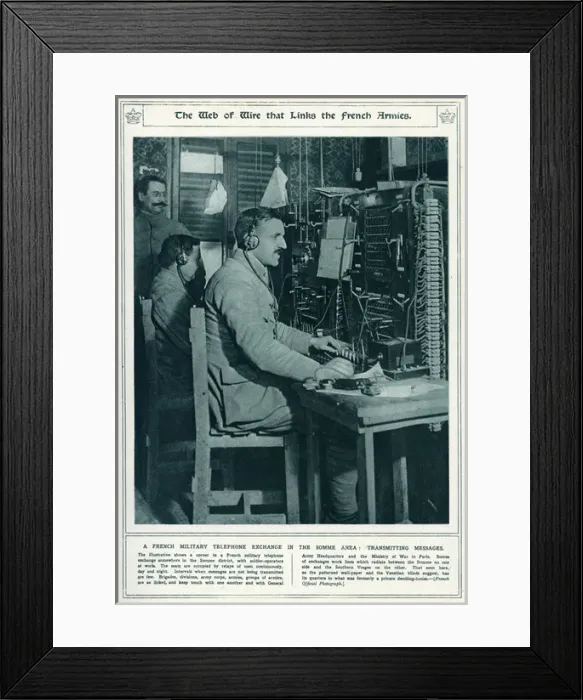 Framed Print : French military transmitting messages Framed Print : French military transmitting messages