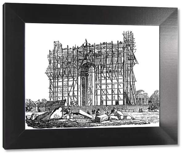 Paris, France - Building the Arc de Triomphe (de l Etoile)