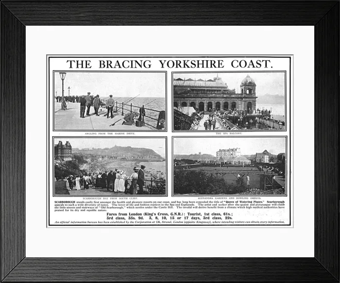 Framed Print : Advertisement for the resort of Scarborough, 1914 Framed Print : Advertisement for the resort of Scarborough, 1914