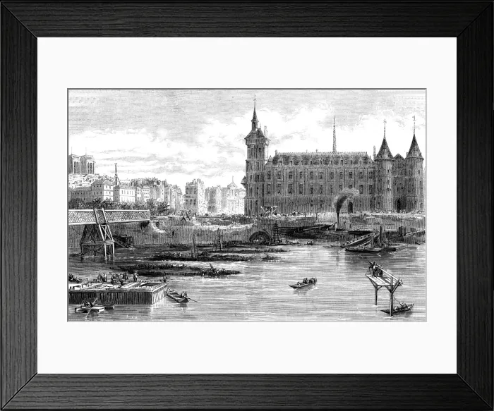 Framed Print : Paris, France - Rebuilding, Pont au Change Framed Print : Paris, France - Rebuilding, Pont au Change
