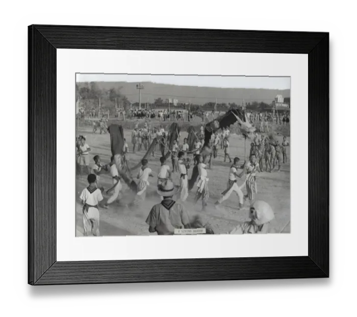 Framed Print : Boy Scouts perform Devil Dances, Nanking, China Framed Print : Boy Scouts perform Devil Dances, Nanking, China