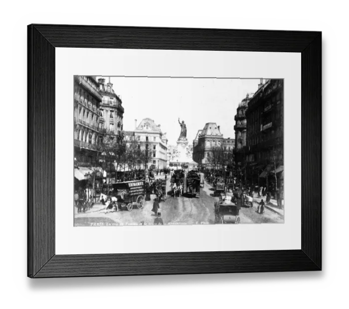 Framed Print : Paris, France - Place de la Republique and Rue du Temple Framed Print : Paris, France - Place de la Republique and Rue du Temple