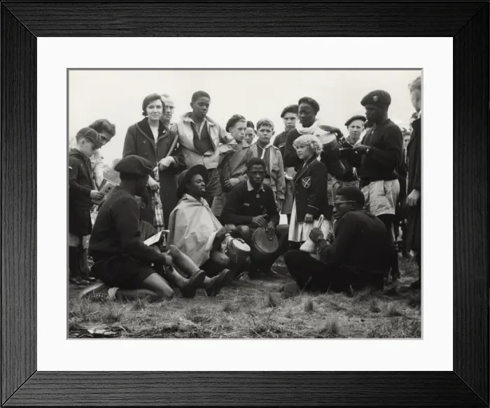 Framed Print : Boy scouts and others, French Congo, Central Africa