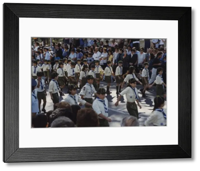 Framed Print : Cub Scouts on parade in Cyprus Framed Print : Cub Scouts on parade in Cyprus