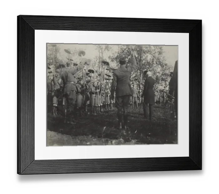 Framed Print : Vancouver Scouts cheering their visitors, Canada Framed Print : Vancouver Scouts cheering their visitors, Canada