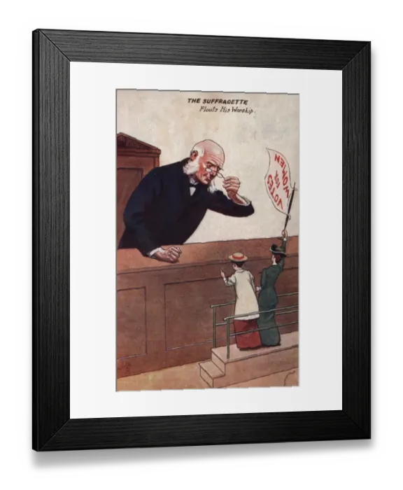 Framed Print : Suffragette and Judge in Court Framed Print : Suffragette and Judge in Court