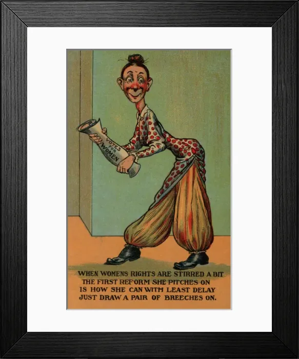 Framed Print : Suffragette, Votes for Women, Breeches Framed Print : Suffragette, Votes for Women, Breeches