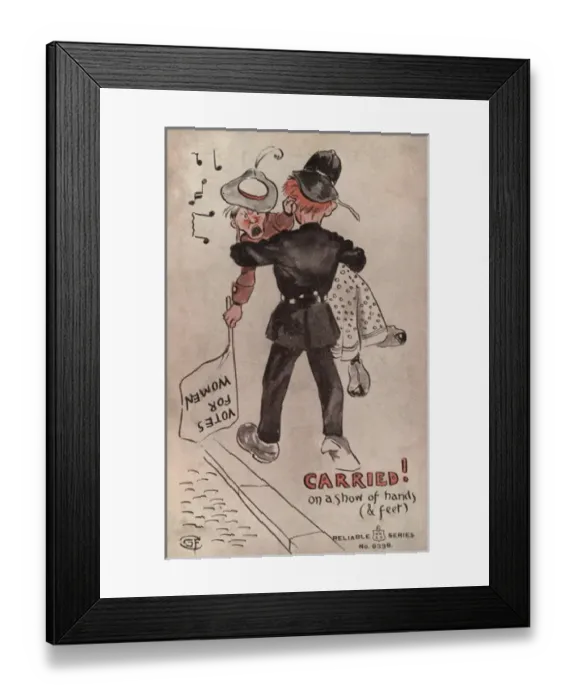 Framed Print : Policeman Carries off Suffragette Framed Print : Policeman Carries off Suffragette