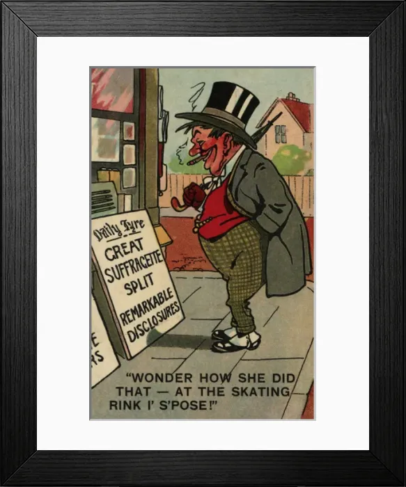Framed Print : Suffragette, Split Red Faced Man Framed Print : Suffragette, Split Red Faced Man