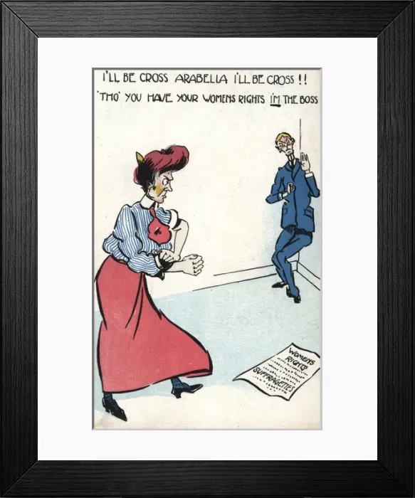 Framed Print : Suffragette Womens Rights Cross Husband