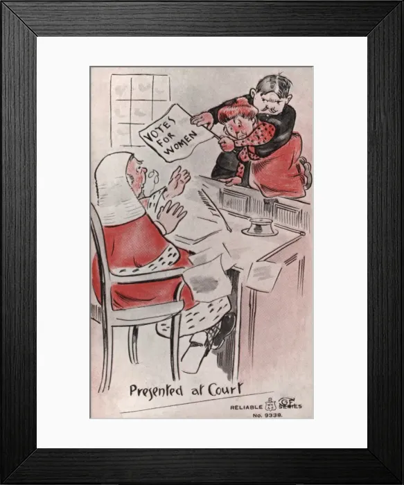 Framed Print : Suffragette Faces Judge in Court Framed Print : Suffragette Faces Judge in Court