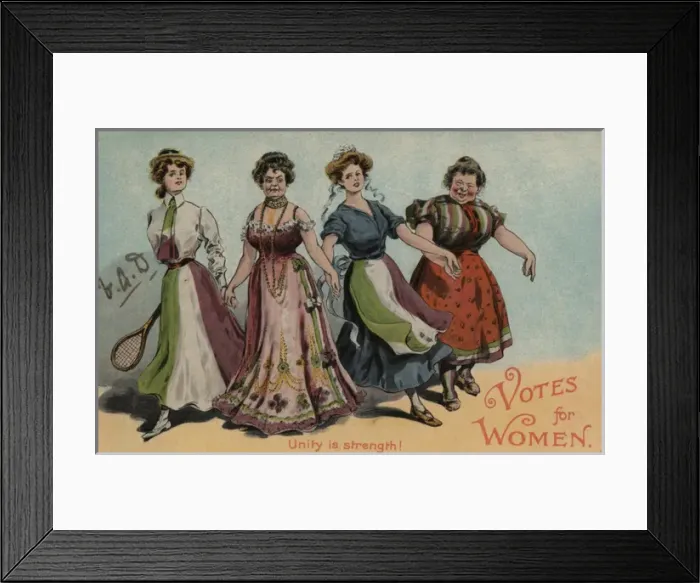 Framed Print : Votes for Women Unity is Strength Framed Print : Votes for Women Unity is Strength