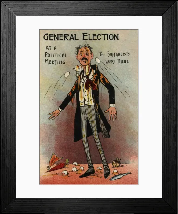 Framed Print : Suffragettes Attack Election Candidate Framed Print : Suffragettes Attack Election Candidate