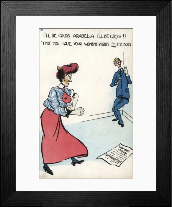 Framed Print : Suffragette Womens Rights Cross Husband Framed Print : Suffragette Womens Rights Cross Husband