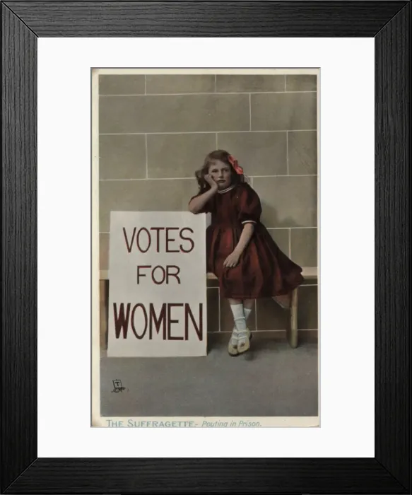 Framed Print : Suffragette Pouting in Prison Framed Print : Suffragette Pouting in Prison
