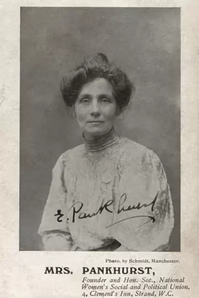 Emmeline Pankhurst Founder W. S. P. U