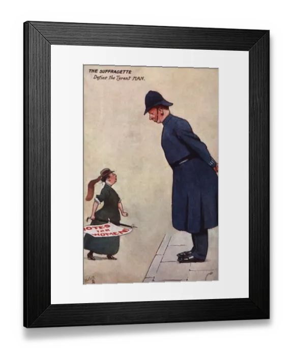 Framed Print : Suffragette Defies the Tyrant Man Framed Print : Suffragette Defies the Tyrant Man