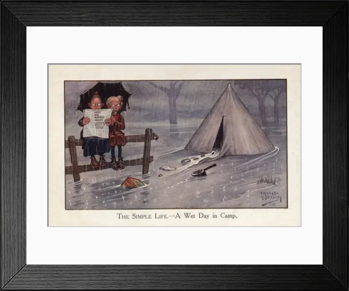 Framed Print : Suffragette, Simple Life - Wet day in Camp Framed Print : Suffragette, Simple Life - Wet day in Camp