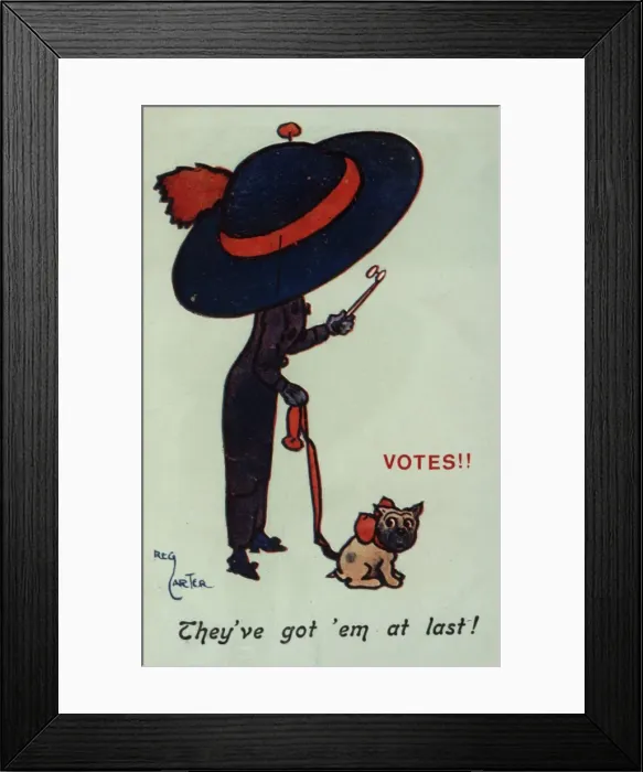 Framed Print : Suffragette Votes Got em at Last Framed Print : Suffragette Votes Got em at Last