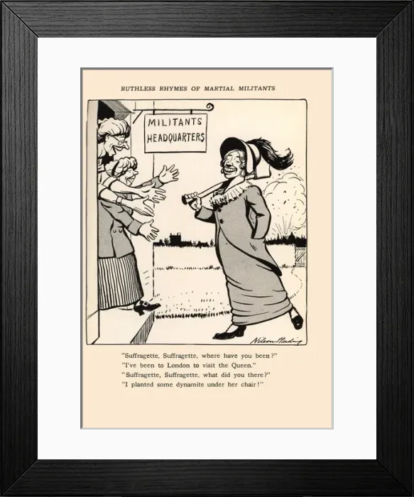 Framed Print : Suffragette Ruthless Rhymes of Martial Militants Framed Print : Suffragette Ruthless Rhymes of Martial Militants