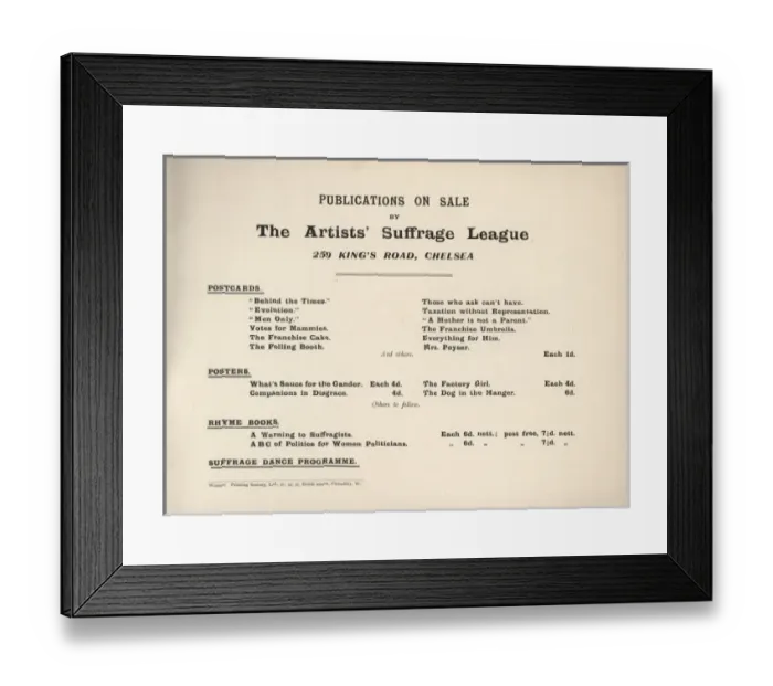 Framed Print : A. B. C, Artists Suffrage League Ad Framed Print : A. B. C, Artists Suffrage League Ad