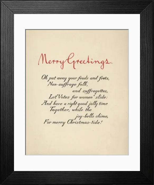 Framed Print : Suffragette Votes for Women Christmas Card Framed Print : Suffragette Votes for Women Christmas Card