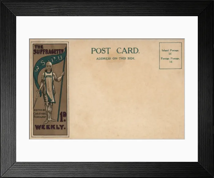 Framed Print : Suffragette Votes for Women Christmas Card W. S. P. U Framed Print : Suffragette Votes for Women Christmas Card W. S. P. U