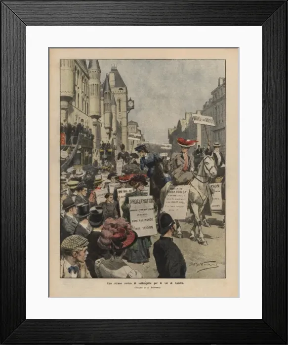 Framed Print : Suffragette Demonstration Parliament 1908 Framed Print : Suffragette Demonstration Parliament 1908