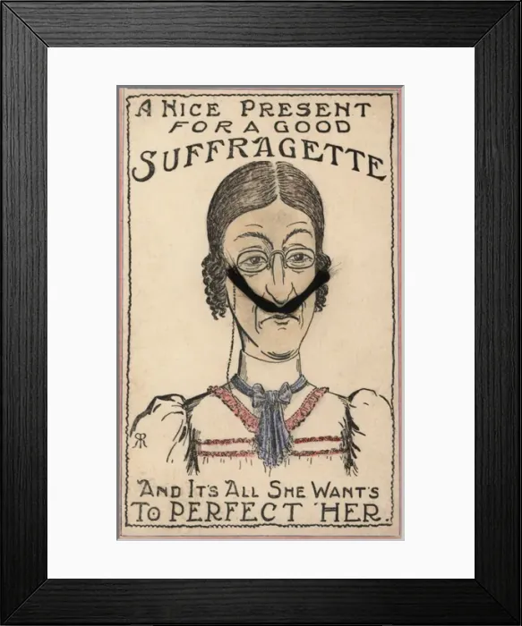 Framed Print : Suffragette Nice Present of Moustache Framed Print : Suffragette Nice Present of Moustache