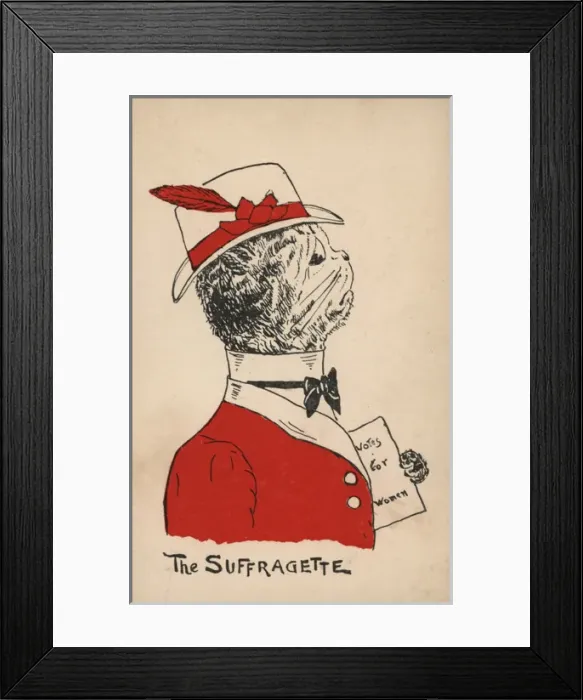 Framed Print : Suffragette Cat Votes for Women Framed Print : Suffragette Cat Votes for Women