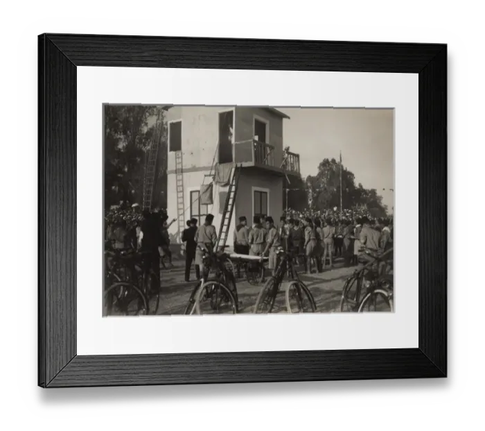 Framed Print : Boy scouts practising firefighting, Egypt Framed Print : Boy scouts practising firefighting, Egypt