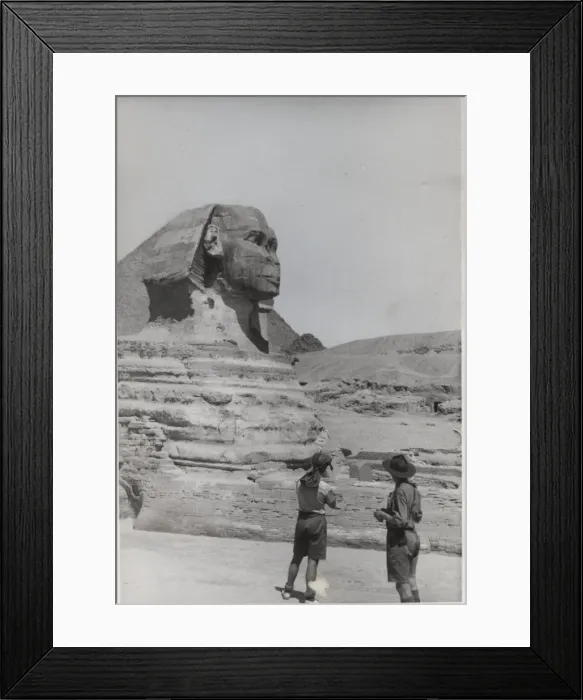Framed Print : Boy scouts admiring the Sphinx, Egypt Framed Print : Boy scouts admiring the Sphinx, Egypt