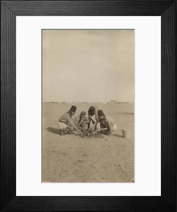 Framed Print : Boy scouts baking bread at camp, Cairo, Egypt Framed Print : Boy scouts baking bread at camp, Cairo, Egypt