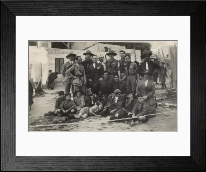 Framed Print : Group photo of scouts and visitors, Alexandria, Egypt Framed Print : Group photo of scouts and visitors, Alexandria, Egypt