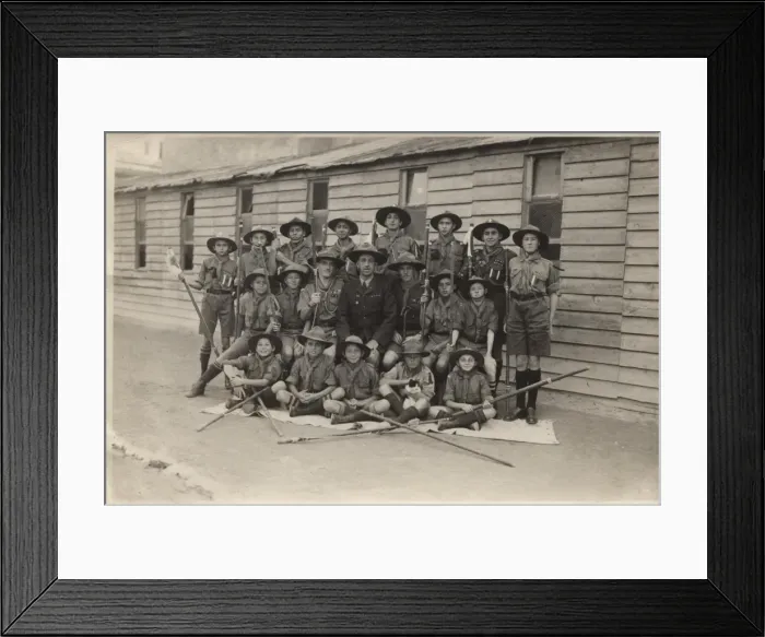Framed Print : Group photo of 1st Alexandria (British) Troop, Egypt Framed Print : Group photo of 1st Alexandria (British) Troop, Egypt
