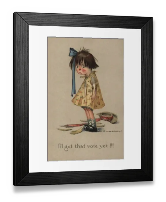Framed Print : Suffragette Girl Torn Hat and Scratches Framed Print : Suffragette Girl Torn Hat and Scratches