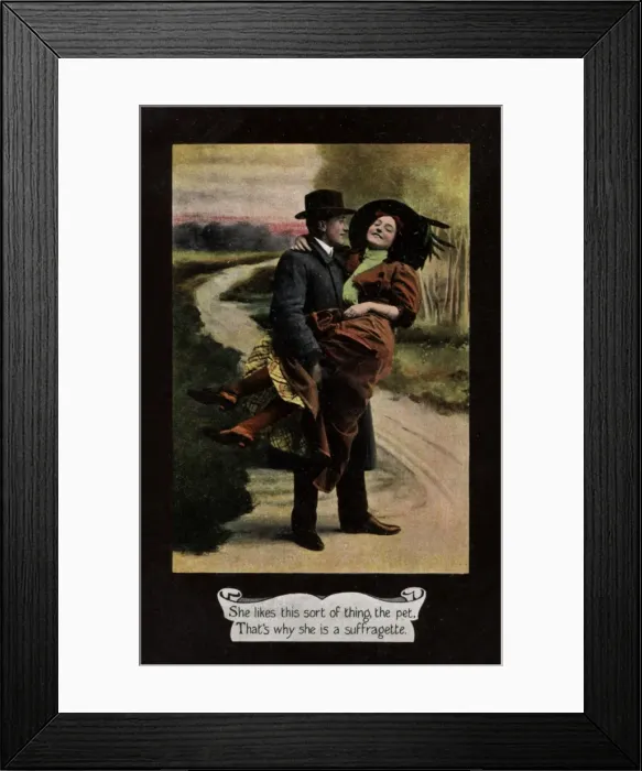 Framed Print : Suffragette In Arm Of A Man Framed Print : Suffragette In Arm Of A Man