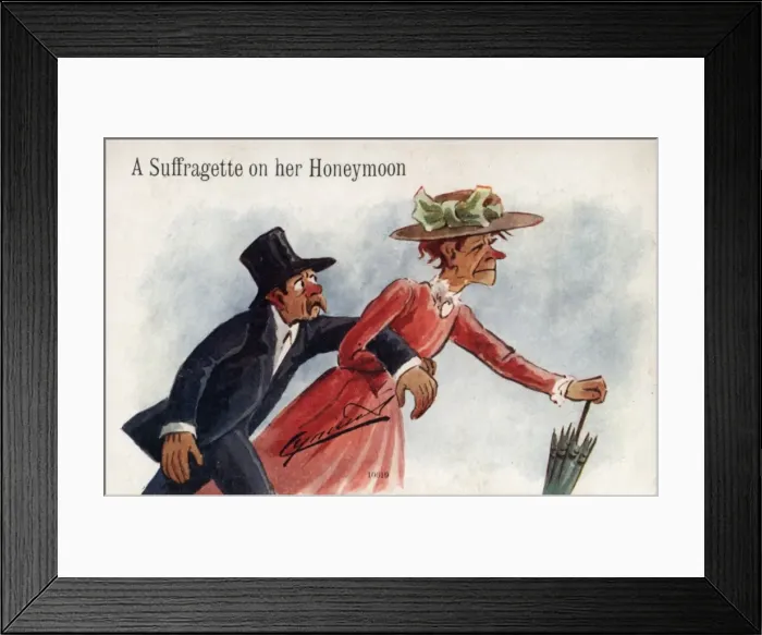 Framed Print : Suffragette on Her Honeymoon Framed Print : Suffragette on Her Honeymoon