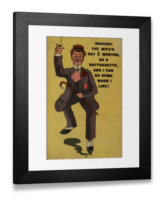 Framed Print : Suffragette Wifes Got 3 Months Framed Print : Suffragette Wifes Got 3 Months