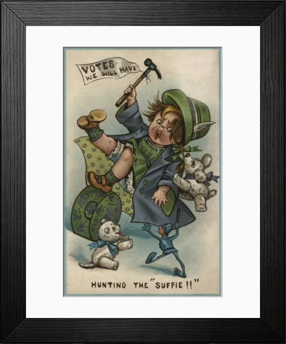 Framed Print : Suffragette Hunting the Suffie Framed Print : Suffragette Hunting the Suffie