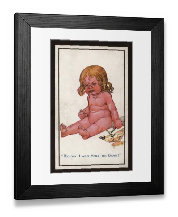 Framed Print : Suffragette Baby Votes not Groats Framed Print : Suffragette Baby Votes not Groats