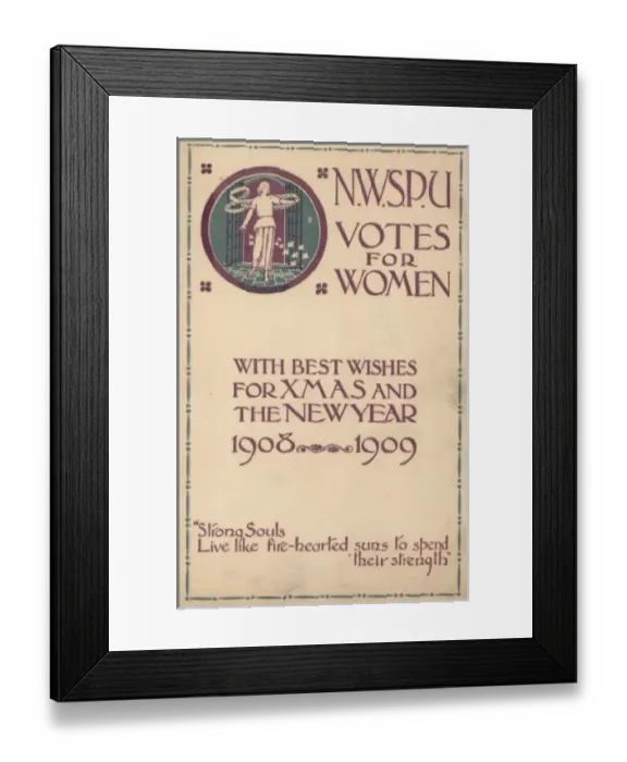 Framed Print : Suffragette N. W. S. P. U Christmas Card Framed Print : Suffragette N. W. S. P. U Christmas Card
