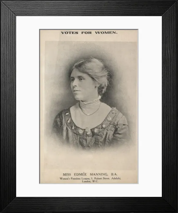 Framed Print : Miss. Edme e Manning Suffragette Framed Print : Miss. Edme e Manning Suffragette