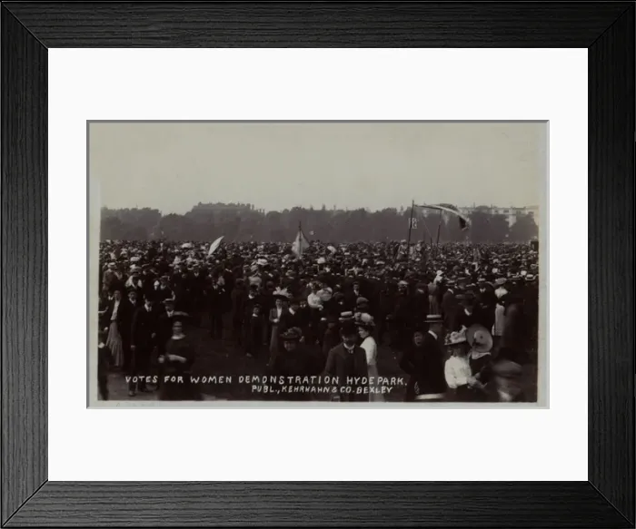 Framed Print : Suffragette Demonstration Rally Hyde Park 23 July 1910 Framed Print : Suffragette Demonstration Rally Hyde Park 23 July 1910