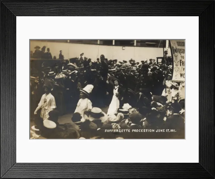 Framed Print : Suffragette Womens Coronation Procession June 17, 1911 Framed Print : Suffragette Womens Coronation Procession June 17, 1911