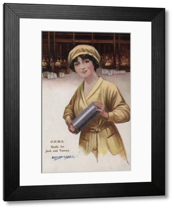 Framed Print : Woman in Munitions Factory O. H. M.s WW1