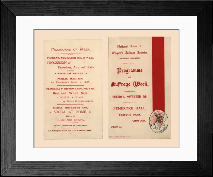 Framed Print : Programme of Suffrage Week