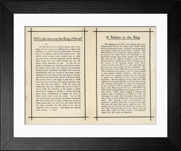 Framed Print : Suffragette Emily Wilding Davison In Memoriam Framed Print : Suffragette Emily Wilding Davison In Memoriam